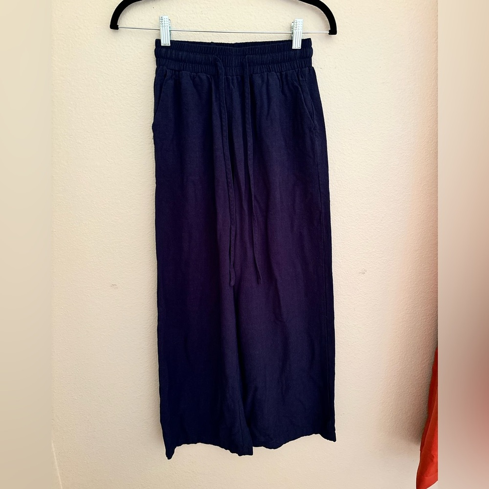 Navy Wide Leg Comfy Pants